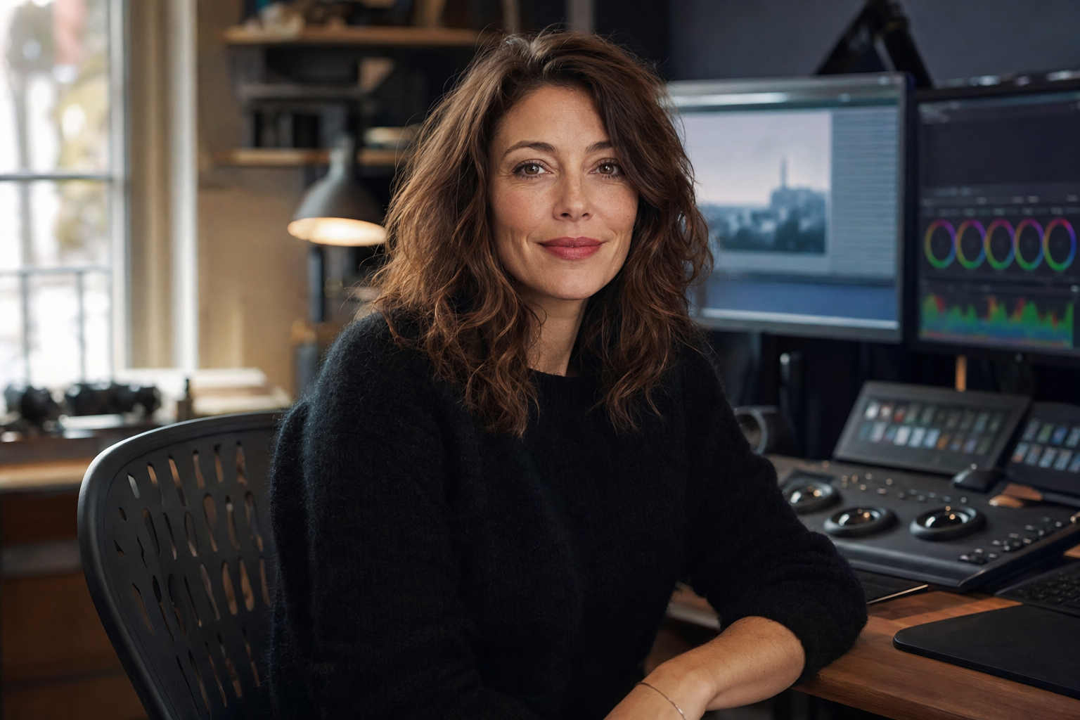 Inès Simon, fondatrice du studio Montage, à son poste de montage à Toulon